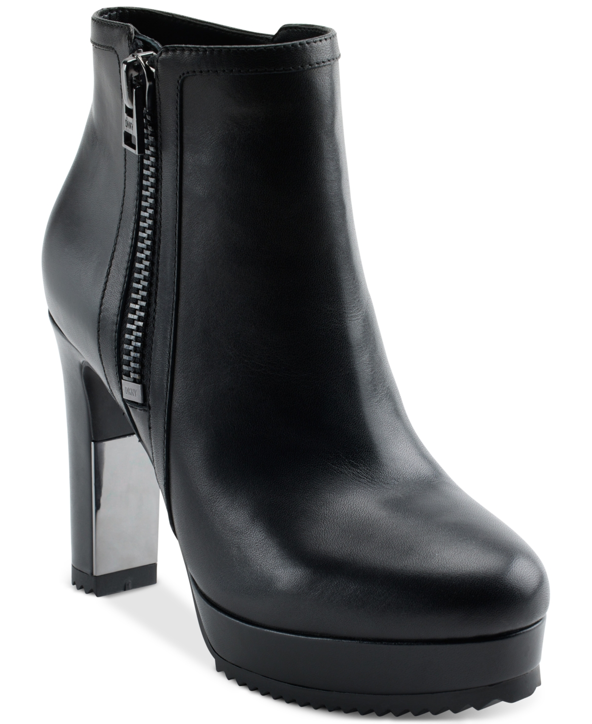 Shop Dkny Women's Liana Zipper Platform Ankle Booties In Black