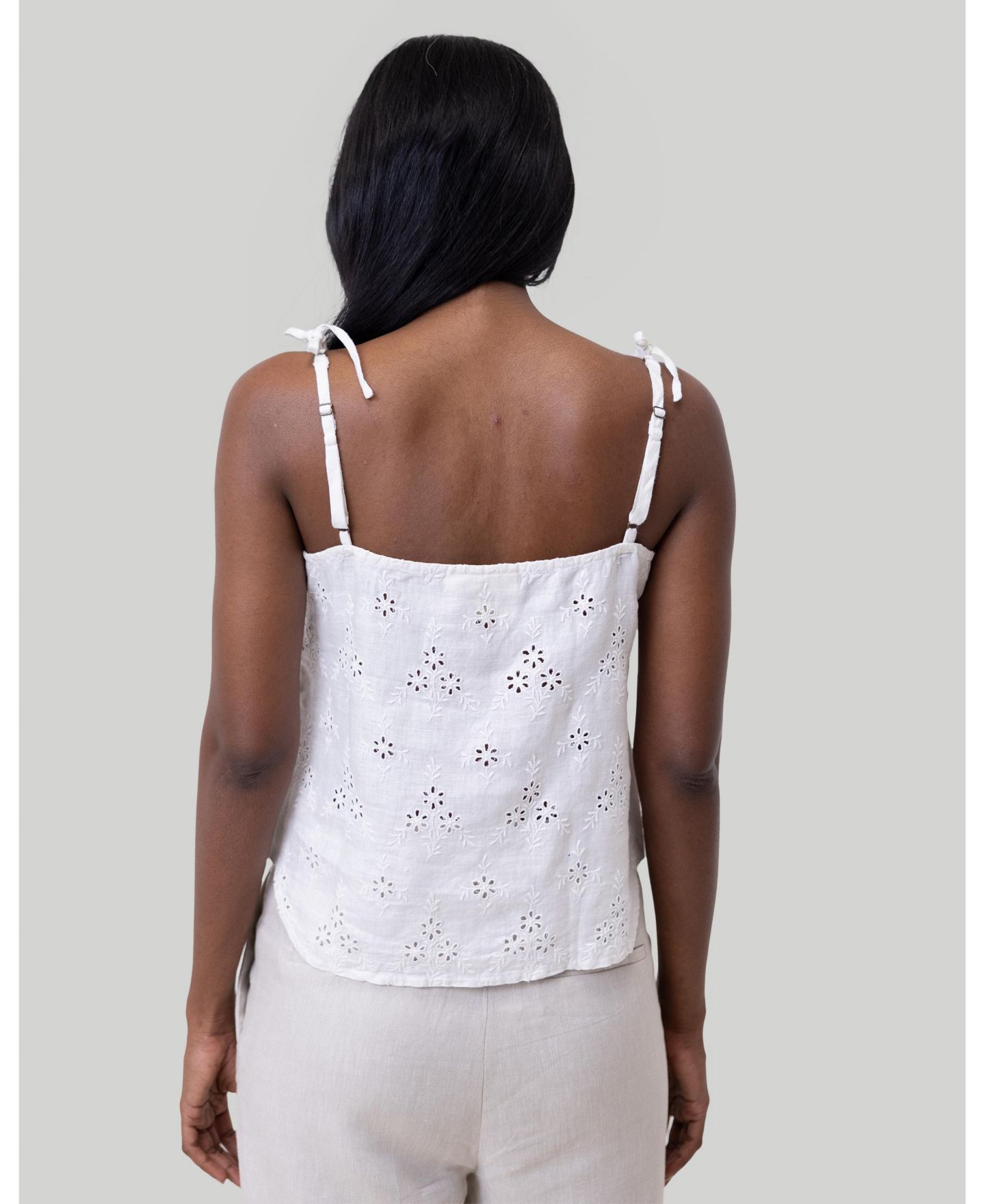 Женский топ Reistor Tie-up Camisole, цвет: Кокосовый белый — фото 3