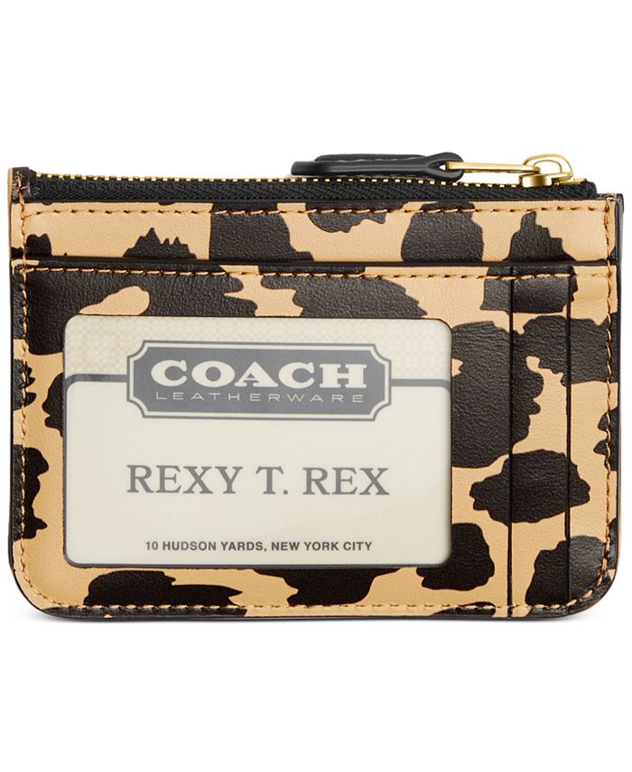 COACH Skinny Leopard Printed Leather Mini ID Case - Macy's