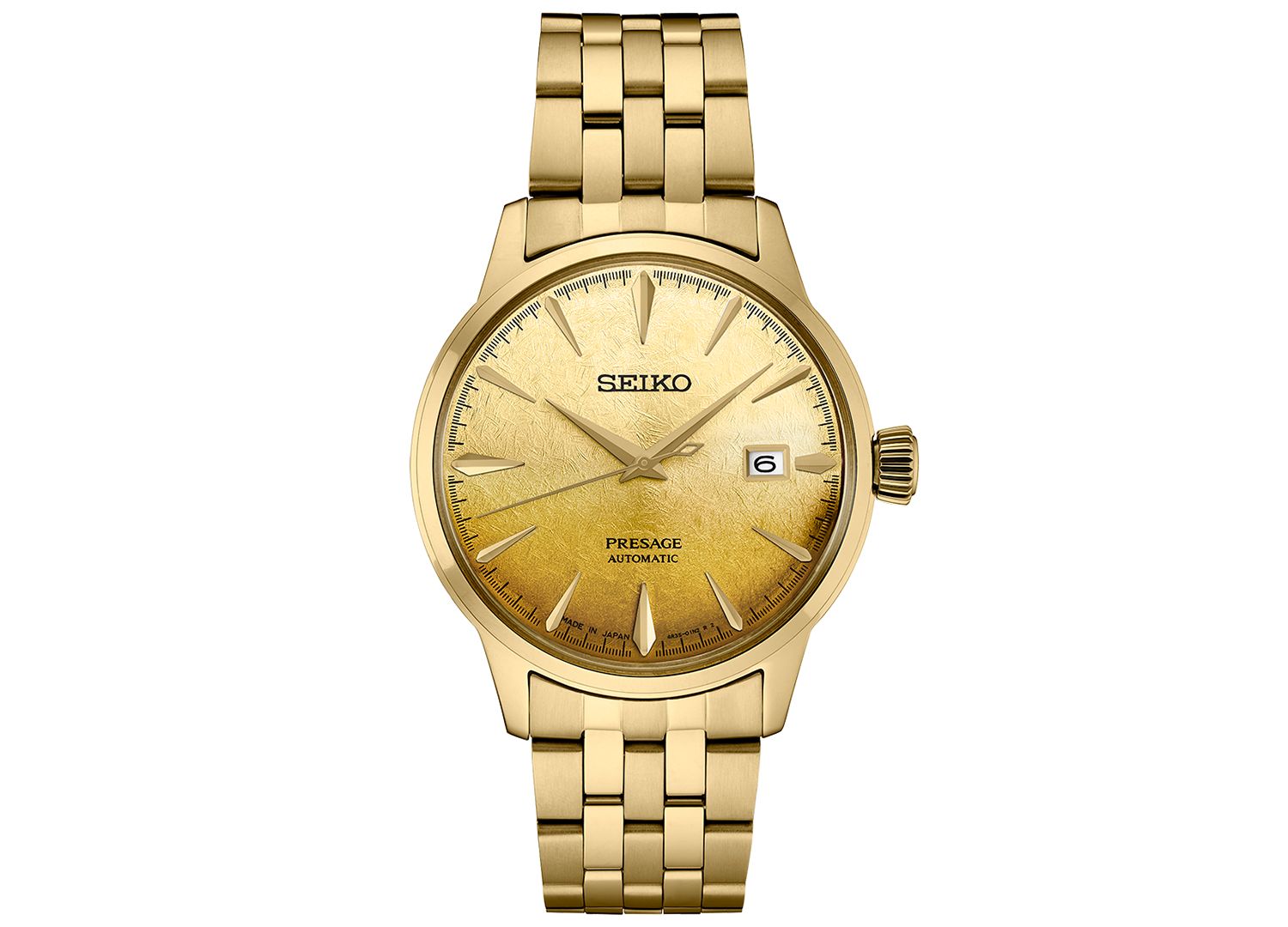 Men's Automatic Presage Cocktail Time Gold-Tone Stainless Steel Bracelet Watch 41mm