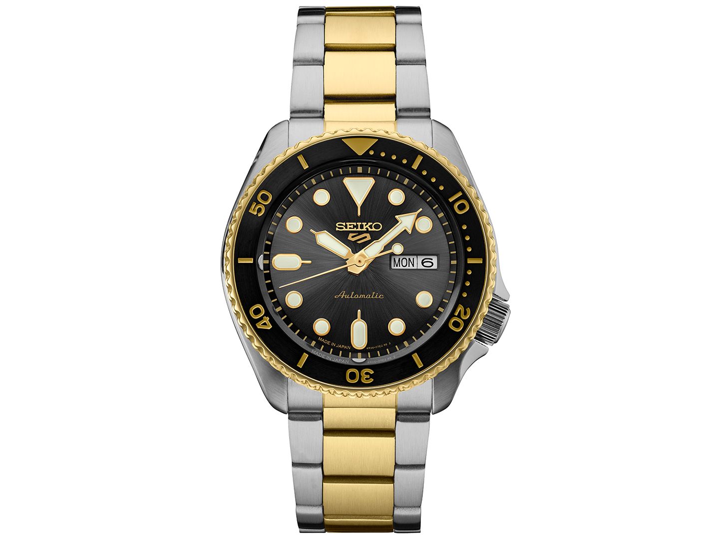 Мужские часы Seiko Automatic 5 Sports Two-Tone Stainless Steel Bracelet Watch 43mm — фото 1