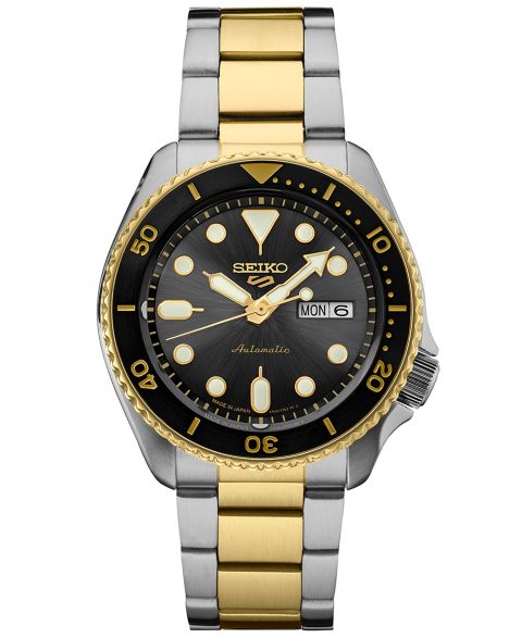 Мужские часы Seiko Automatic 5 Sports Two-Tone Stainless Steel Bracelet Watch 43mm