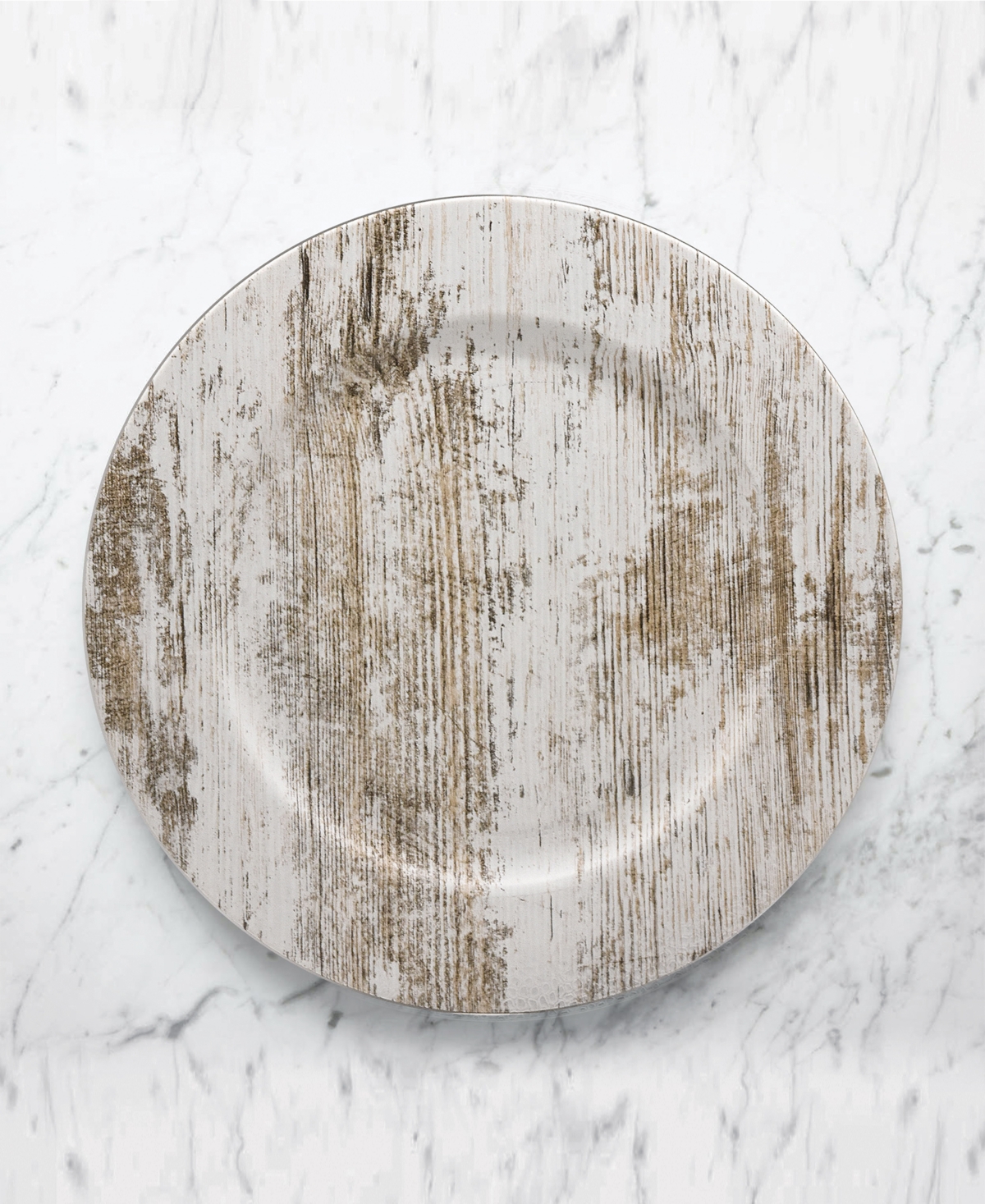 American Atelier Birch Wood Finish Charger Plate 12 Piece Set, Service For 12 In White