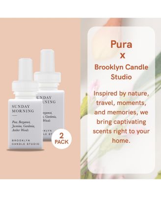 Brooklyn Candle Studio - Sunday Morning - Home Scent Refill - Smart Home Air Diffuser Fragrance - Up to 120-Hours of Luxury Fragrance per Vial - Clean & Safe Diffuser Fragrance - 2 Pack