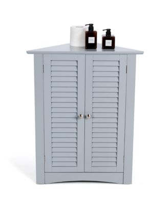 Storage Cabinet Freestanding Floor Cabinet Bathroom w/ Shutter Door