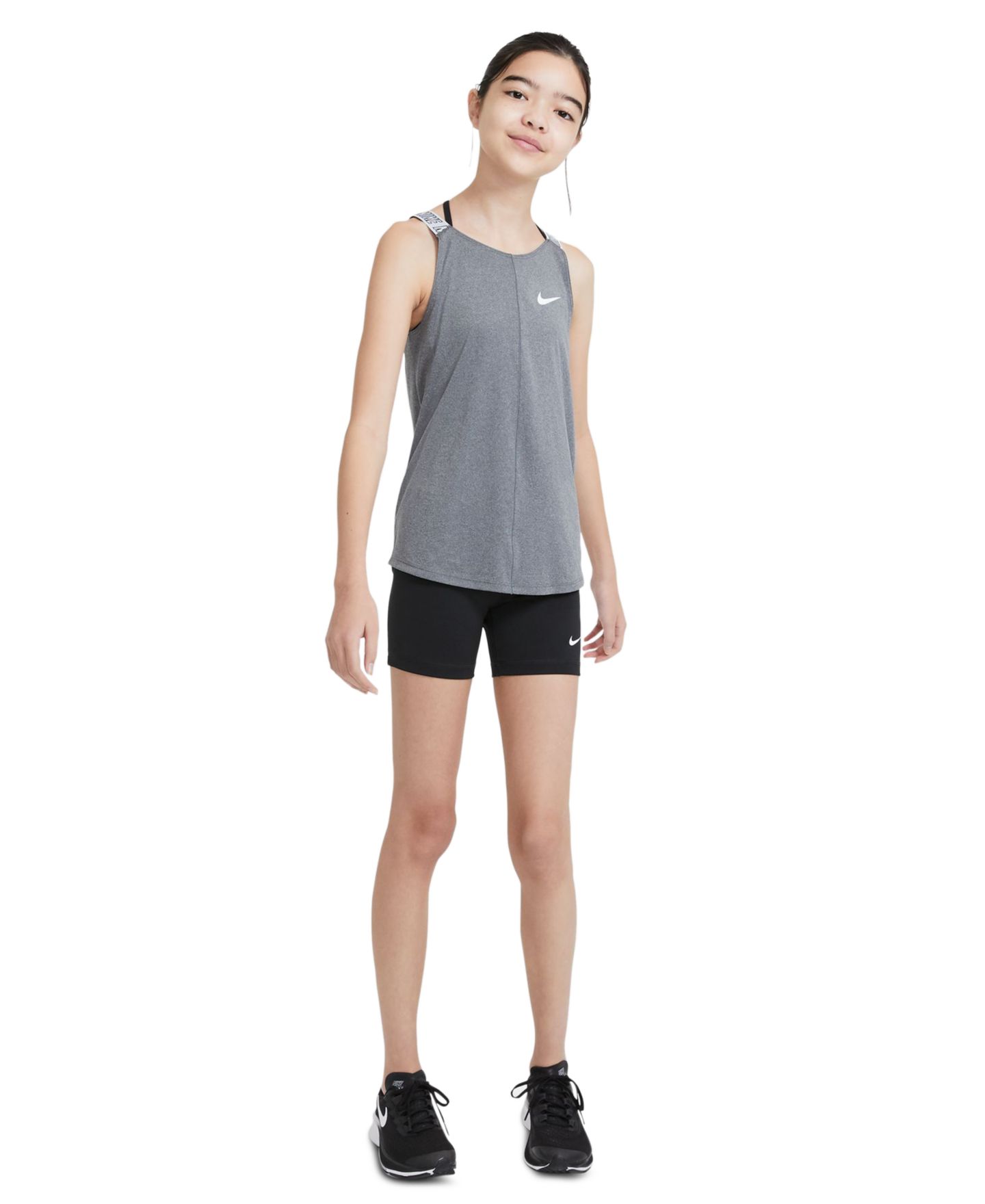 Шорты Nike Pro Elastic Waist 3" Shorts для девочек, цвет: Чёрный — фото 4