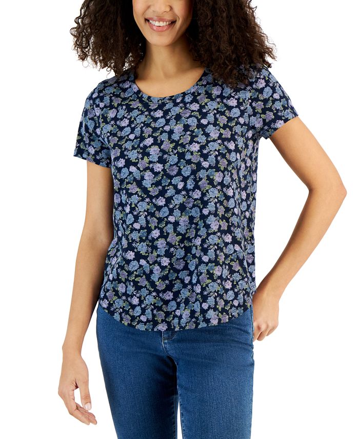 Style & Co Women's Cotton Printed Short-Sleeve T-Shirt, Created