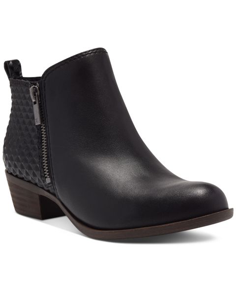 Женские ботинки Lucky Brand Basel Ankle Booties, цвет: Чёрный бриллиантовый кожаный