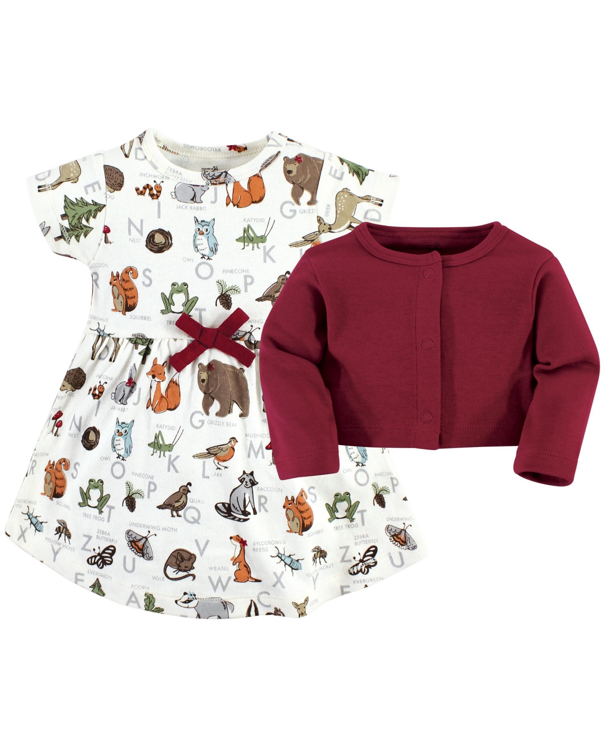 Touched by Nature Toddler Girls Organic Cotton Dress and Cardigan