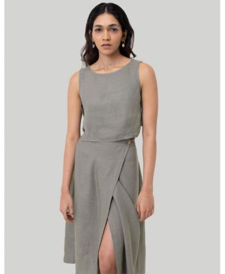 Women's Overlap Midi Skirt