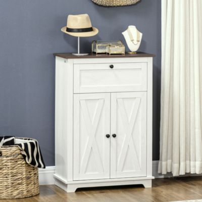 Farmhouse Storage Cabinet with Drawer and Doors,