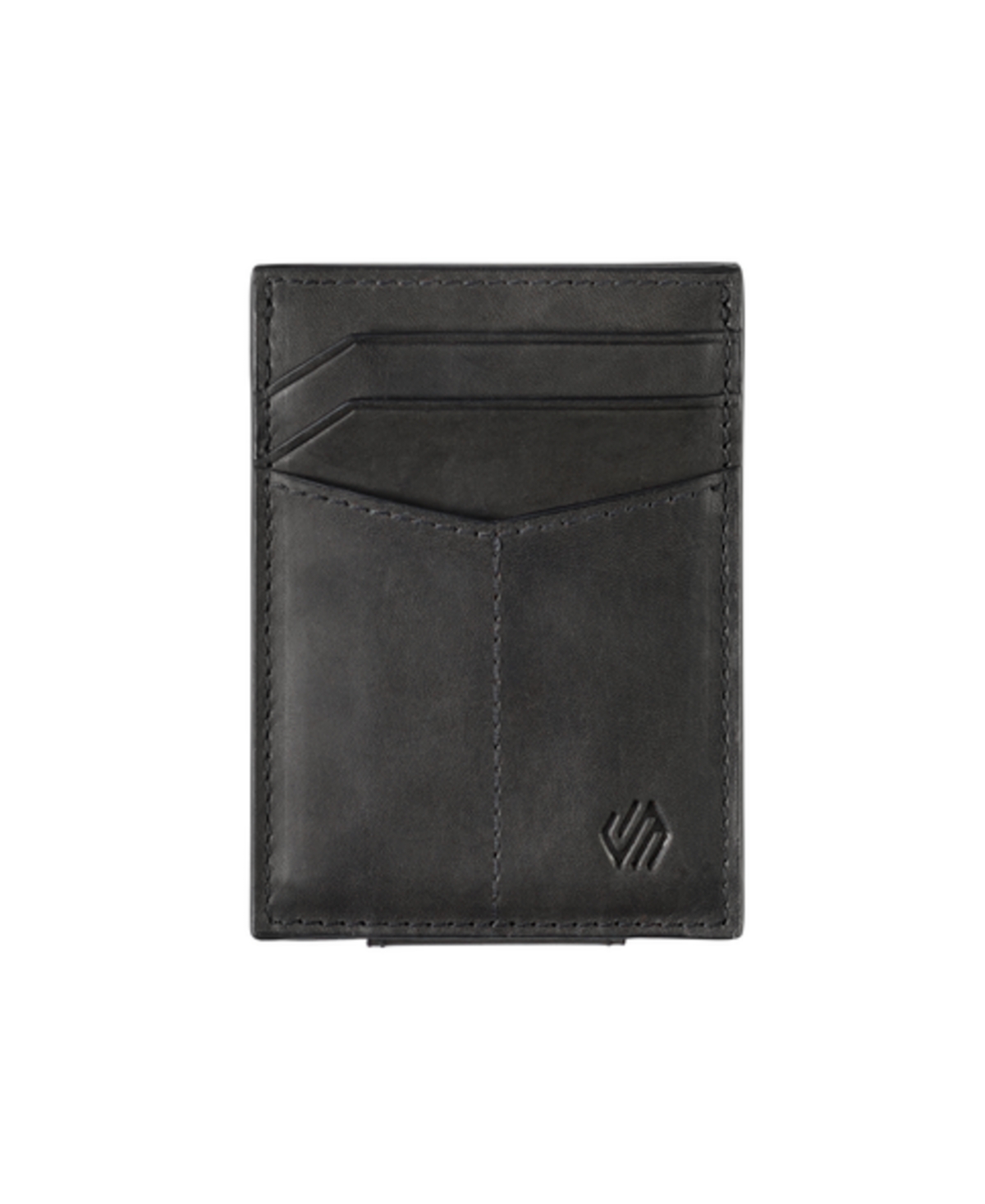 Men's Rhodes Front Pocket Wallet - Black Full Grain Leather