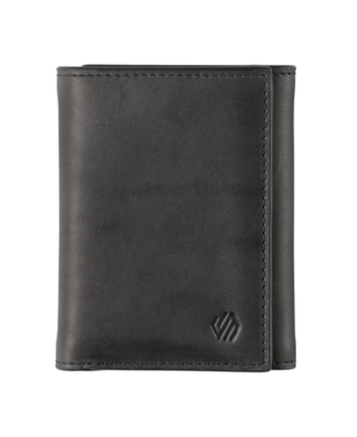 Men's Rhodes Trifold Wallet - Black Full Grain Leather