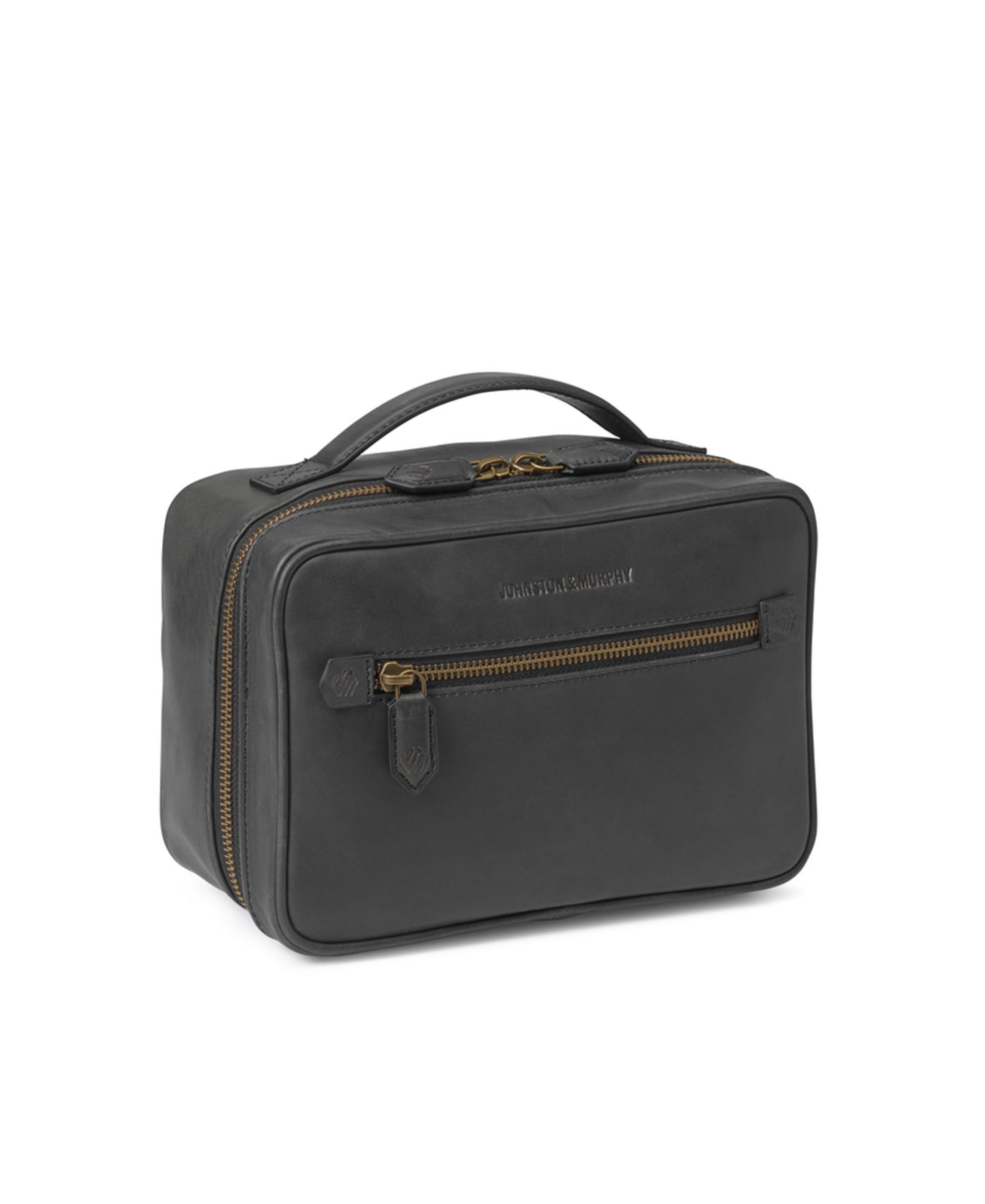Мужские сумки Johnston & Murphy Rhodes Travel Kit, цвет: Чёрный кожаный — фото 1