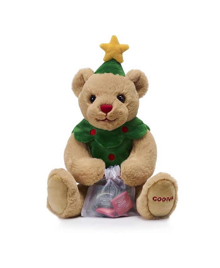 Godiva Limited Edition 2023 Holiday Plush Bear, with 6 Pieces of