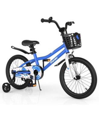 18'' Kid's Bike with Removable Training Wheels and Basket for 4-8 Years Old