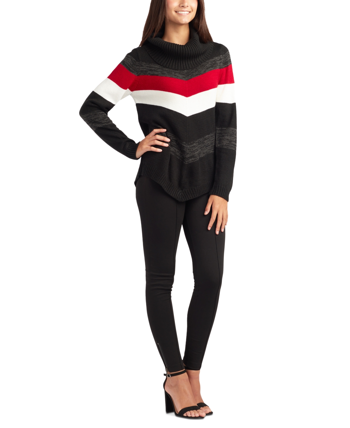 Bcx Juniors' Cowlneck Colorblocked Sweater