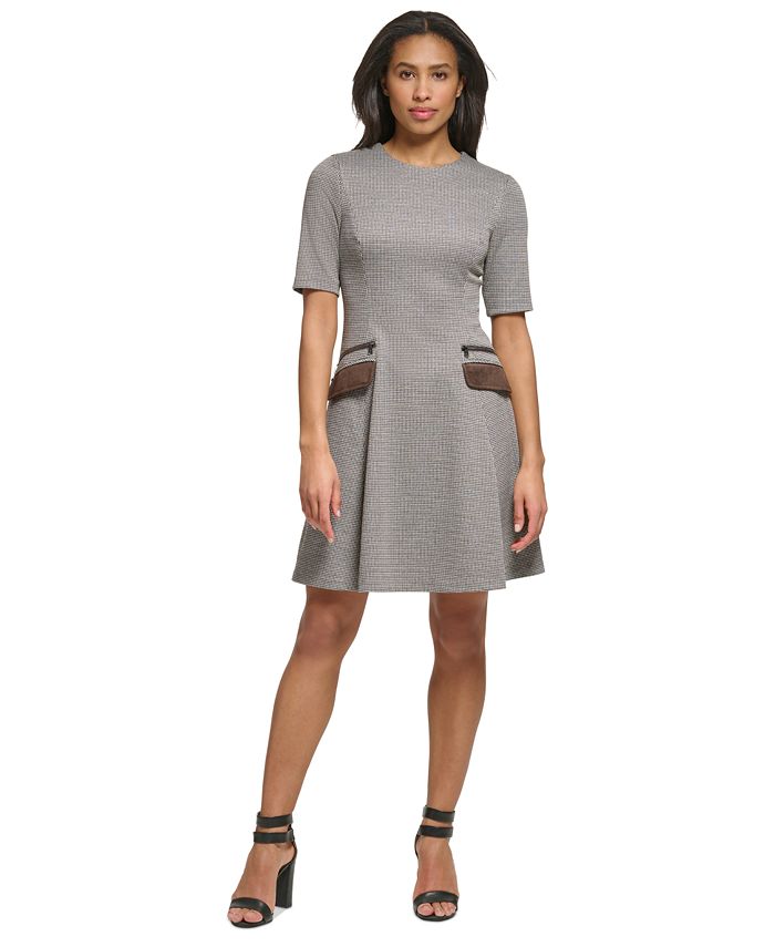 dkny houndstooth dress