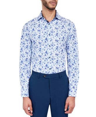 Society of Threads - Men's Regular-Fit Floral Performance Dress Shirt