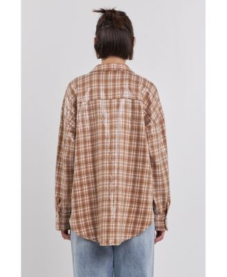 Women's Plaid Sequin Shirts