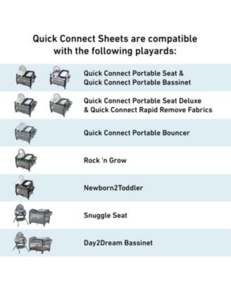 Pack and Play Quick Connect Playard Water Resistant Sheets, Pack of 2
