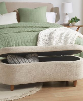 Bailey 48"W Boucle Flip Top Storage Bench