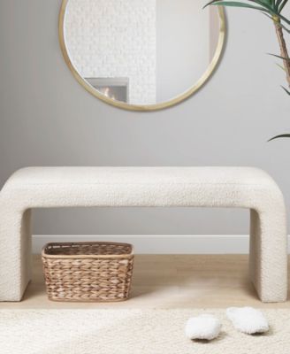 Steve 42"W Boucle Waterfall Bench