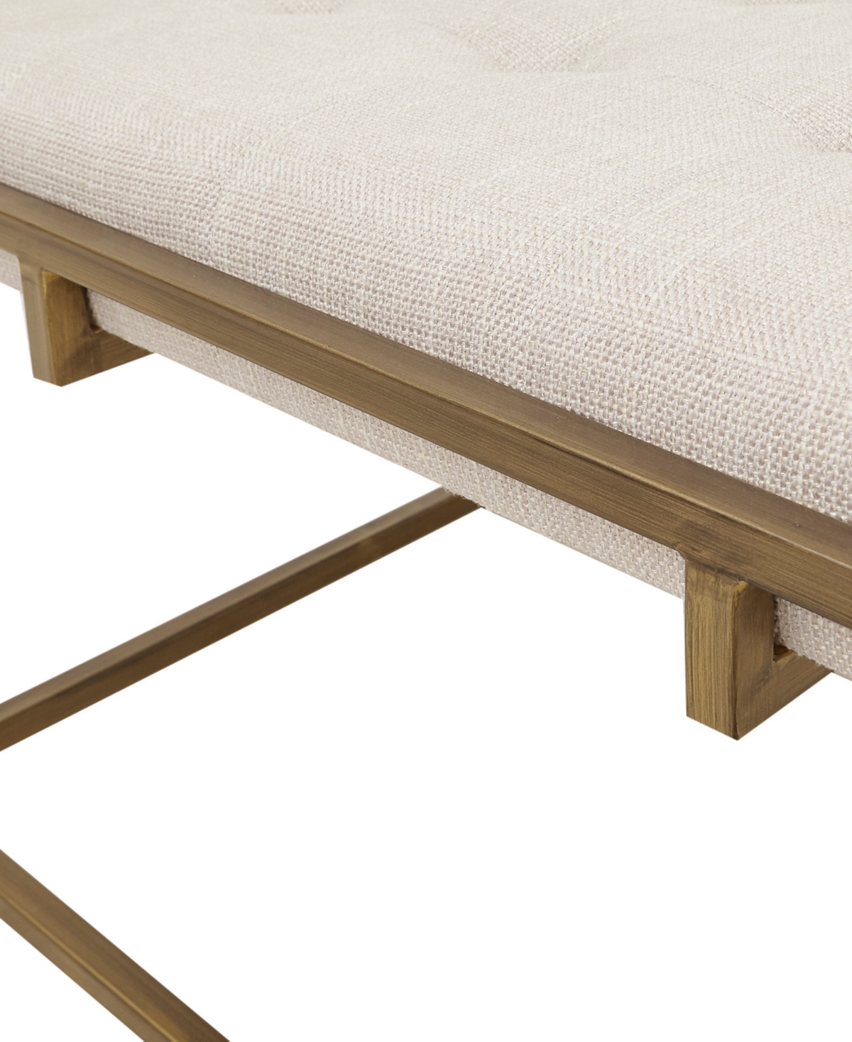 Madison Park Greenwich Square Upholstered Metal Base Ottoman, Coffee Table