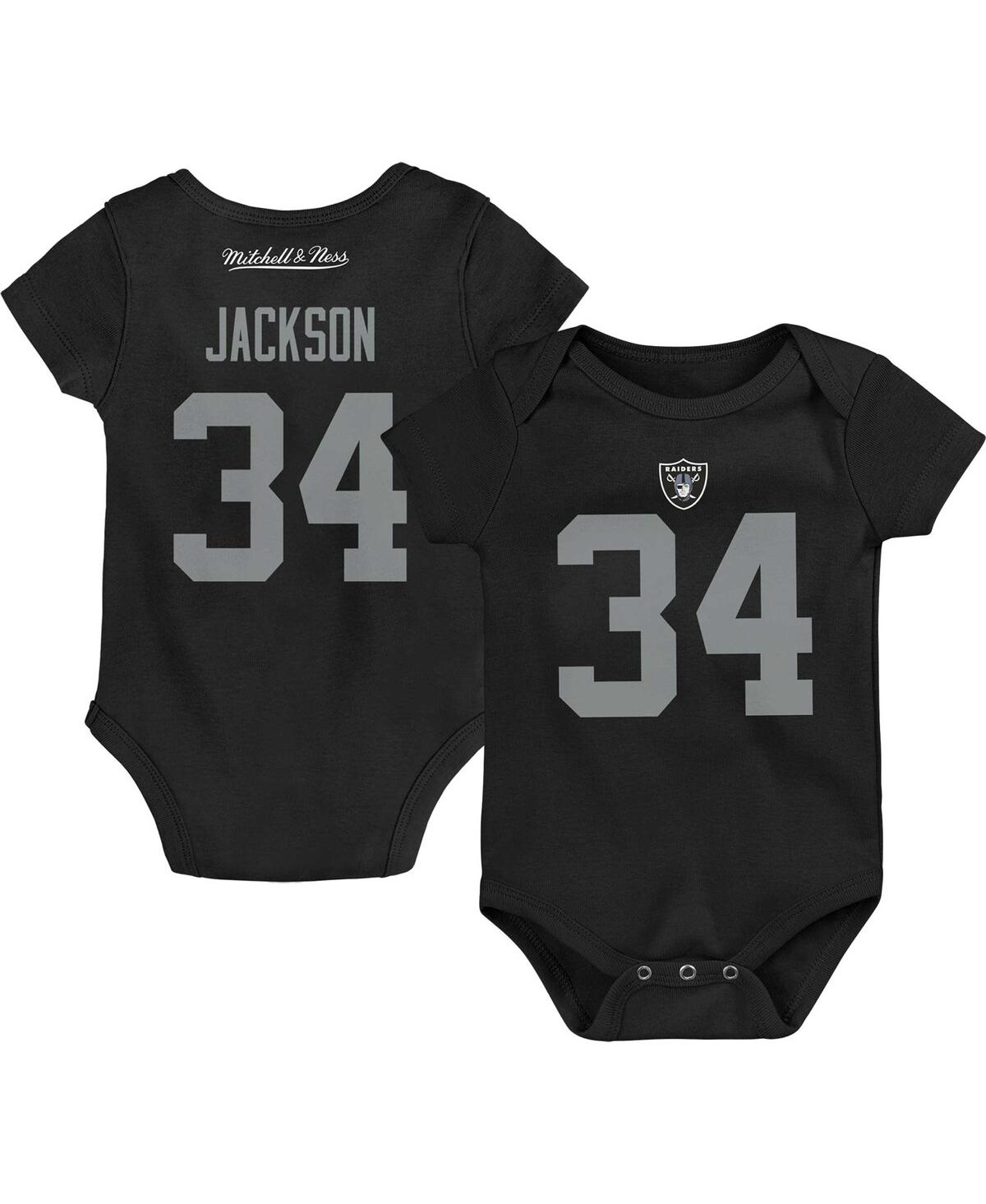 Mitchell & Ness Babies' Newborn And Infant Boys And Girls  Bo Jackson Black Las Vegas Raiders Retro Name And