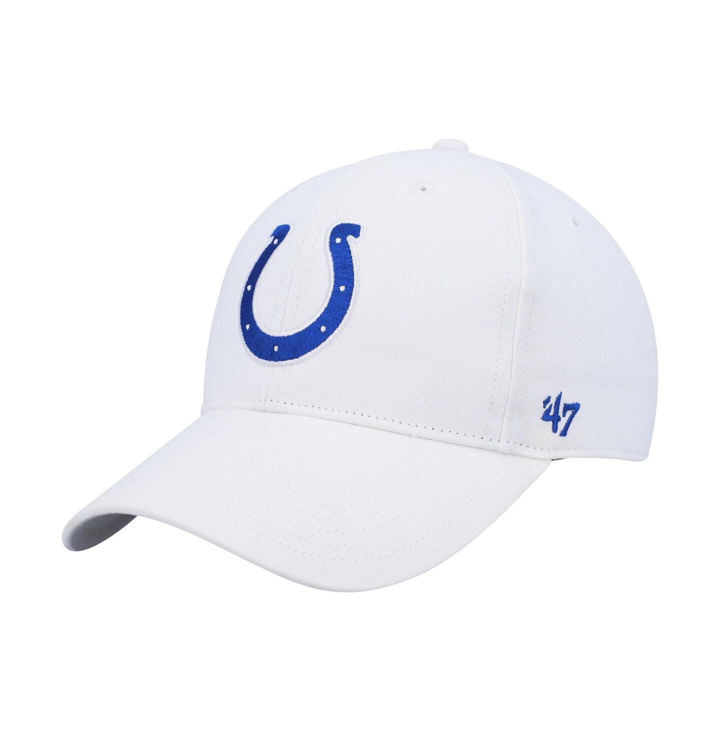 Детская кепка '47 Brand White Indianapolis Colts Secondary MVP Adjustable Hat — фото 1