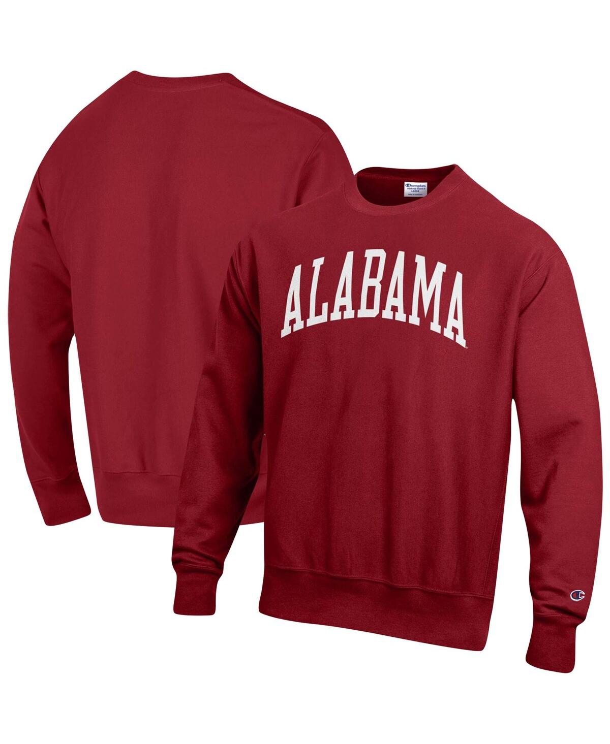 Champion Men's  Crimson Alabama Crimson Tide Big And Tall Reverse Weave Fleece Crewneck Pullover Swea In Crimson