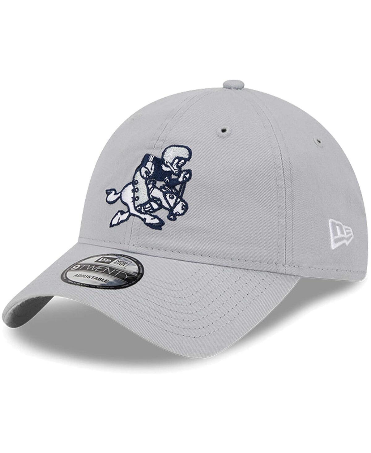 NEW ERA MEN'S NEW ERA GRAY DALLAS COWBOYS RETRO MAIN CORE CLASSIC 2.0 9TWENTY ADJUSTABLE HAT 
