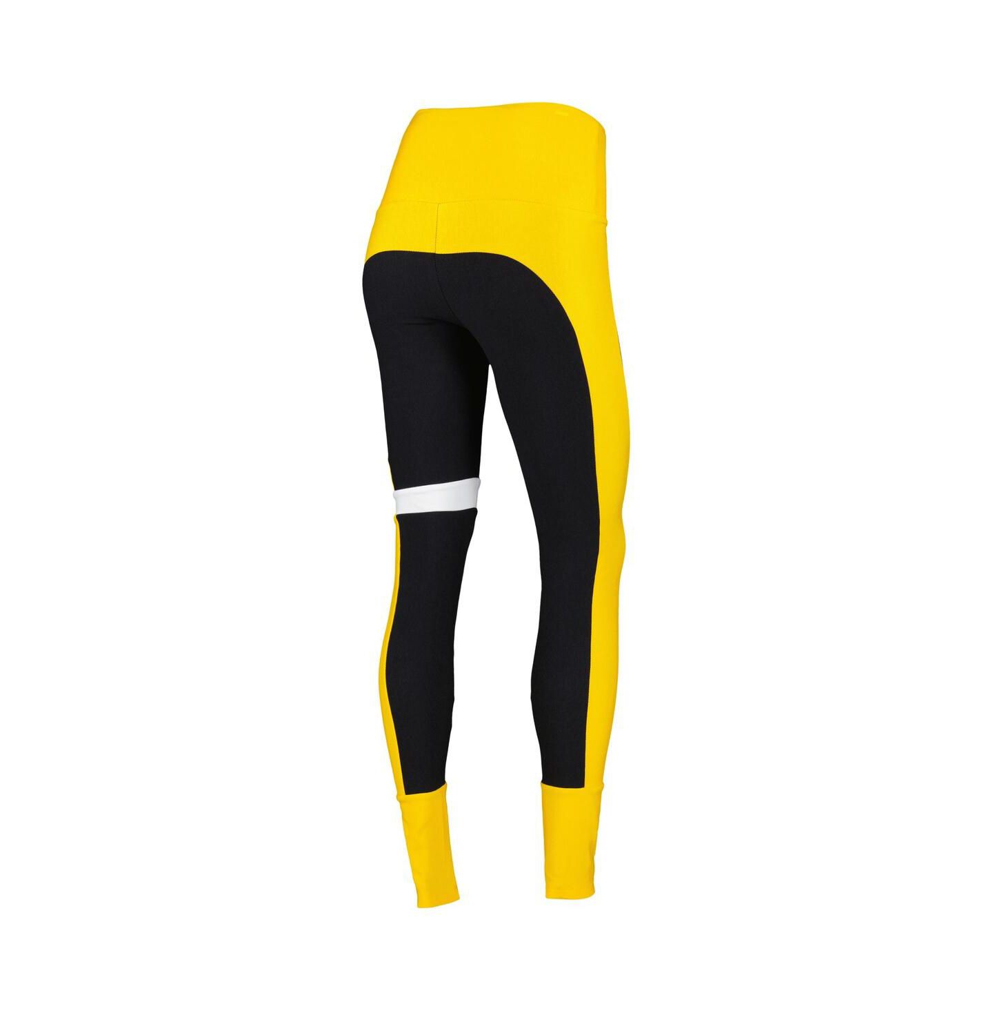 Женские леггинсы Kiya Tomlin Black, Gold Pittsburgh Steelers Colorblock Tri-Blend — фото 3