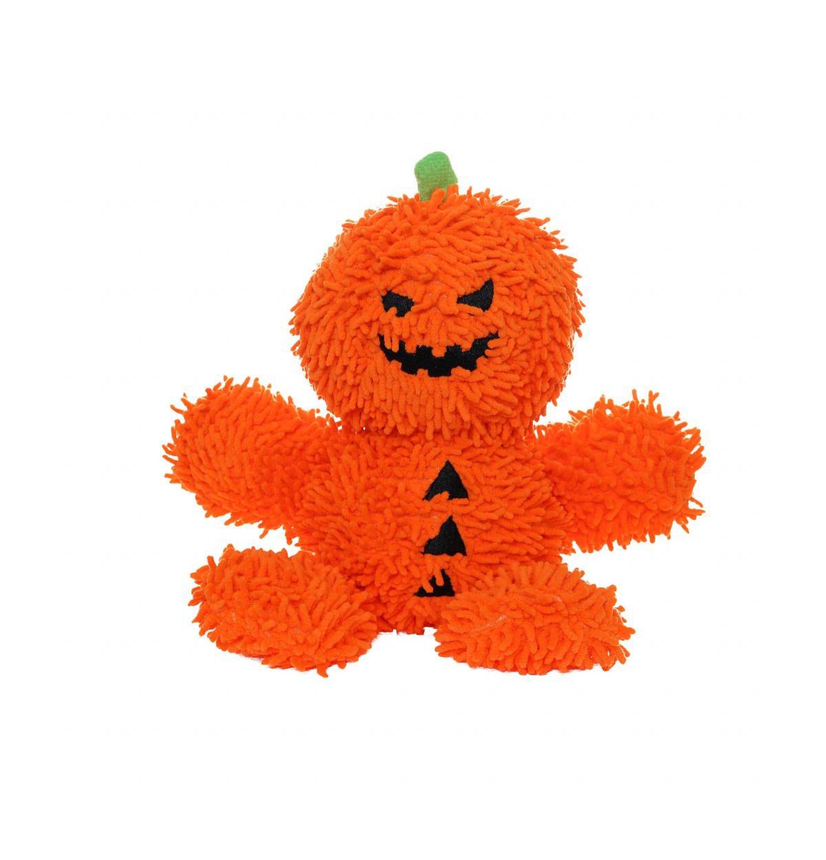 Microfiber Ball Med Pumpkin Man, Halloween Dog Toy - Orange