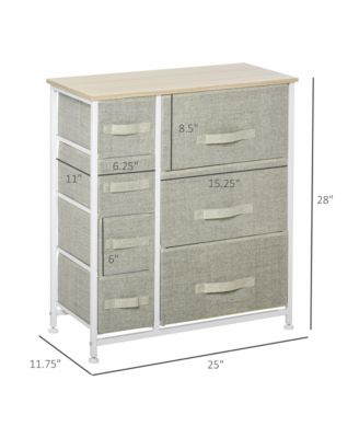 7-Drawer Storage Cabinet Organizer Unit with Fabric Bins for Bedroom