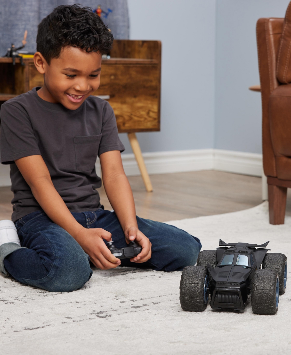 Batman Stunt force Batmobile, Indoor Remote Control Car, Turbo Boost Crazy Stunts - Multi-Color