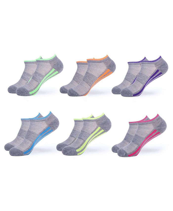 Gallery Seven Women's Multicolor NoShow Sports Socks 6 Pack Macy's