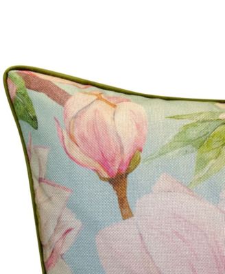 NYBG Watercolor Magnolia Print Decorative Pillow, 20" x 20"