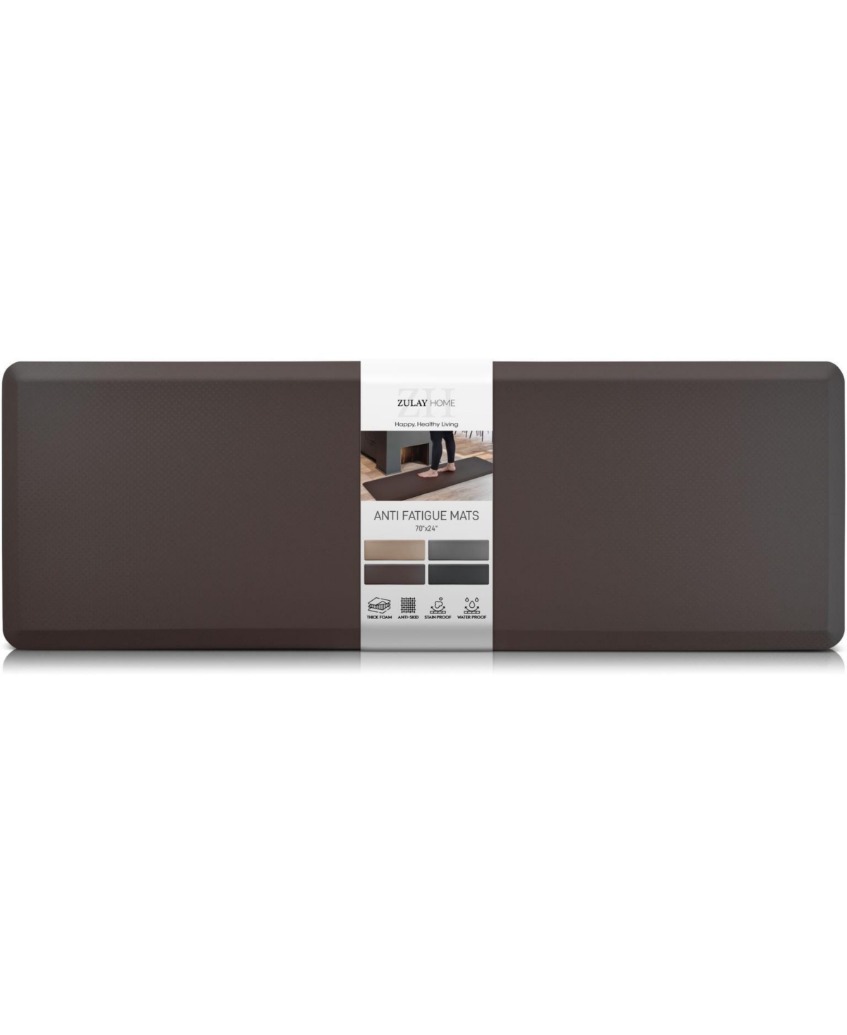 Thick Cushioned Padded Kitchen Mats (Large) - Brown
