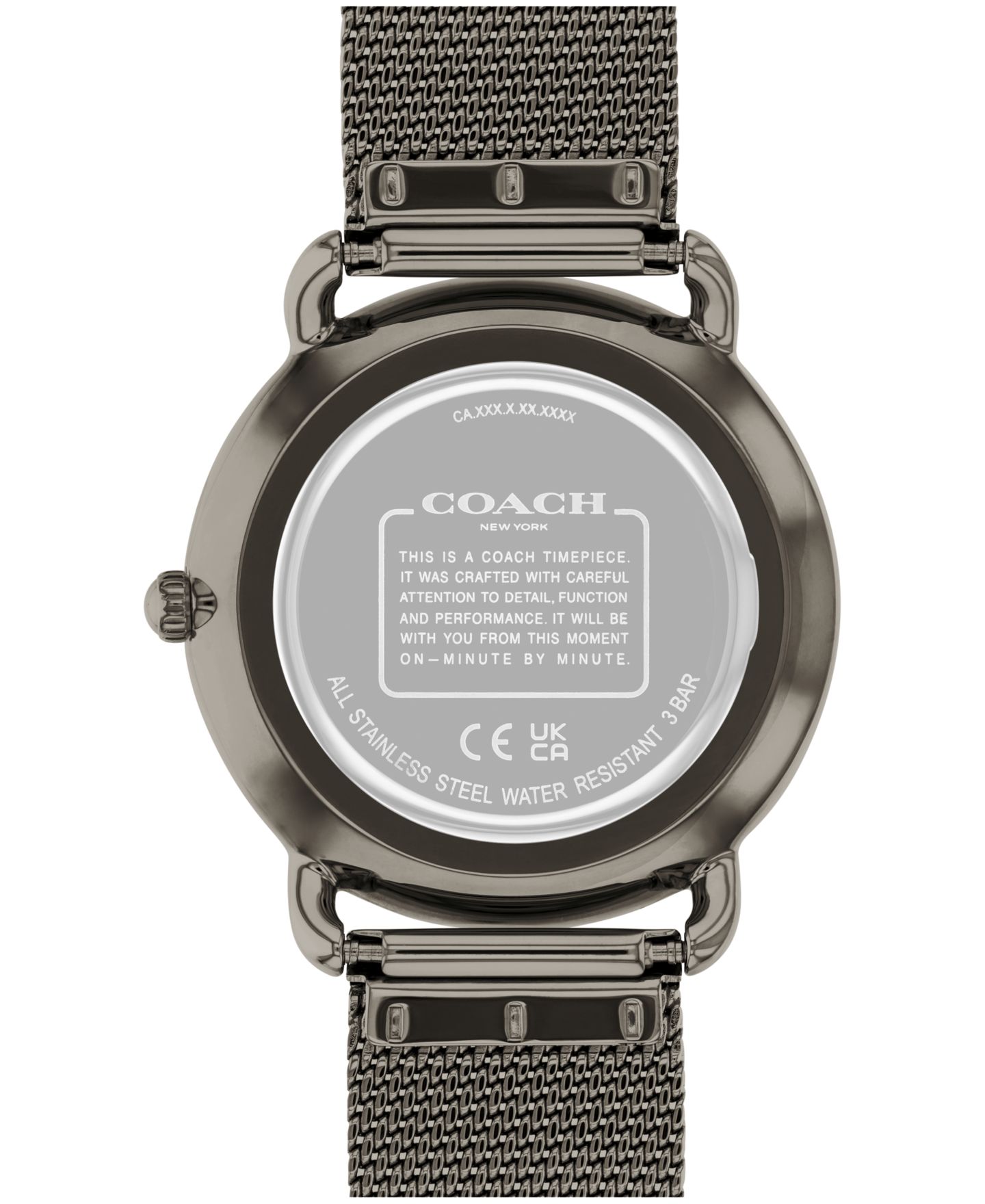 Женские часы Coach Elliot Grey Stainless Steel Mesh Bracelet Watch 36mm — фото 3
