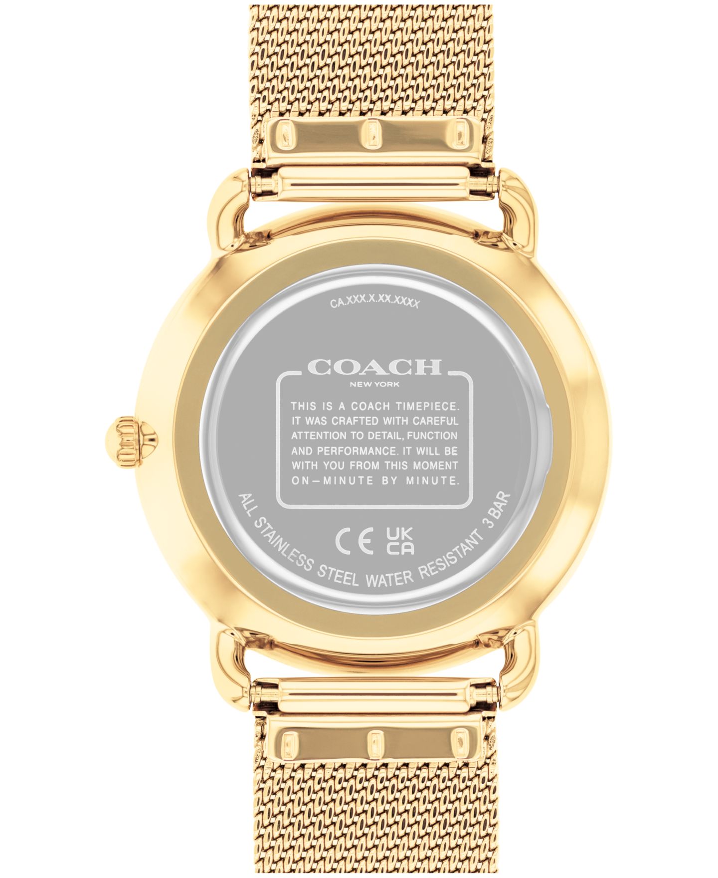 Женские часы Coach Elliot золотистые на стальном браслете-сетке 36мм — фото 3