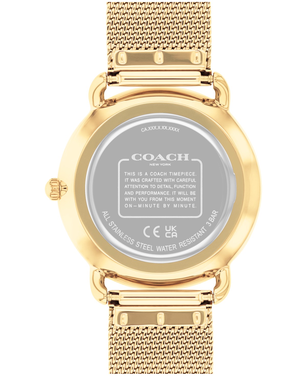 Женские часы COACH Elliot золотистые на стальном браслете-сетке 36мм — фото 4