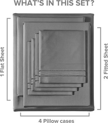 Microfiber Sheet Set 18" - 24" Inch Extra Deep Pocket - Split King