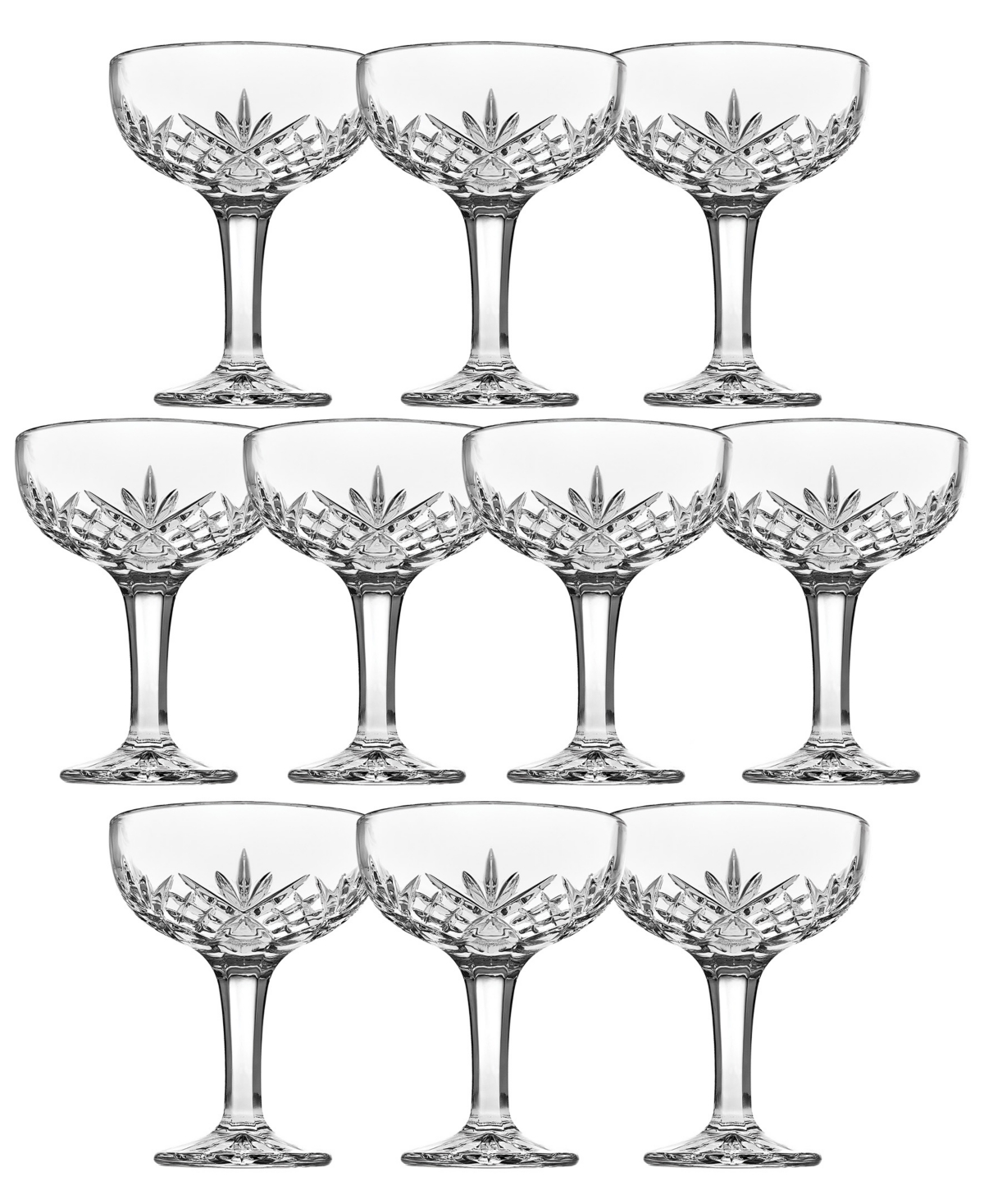 Godinger Dublin Coupes, Set Of 10 In Clear