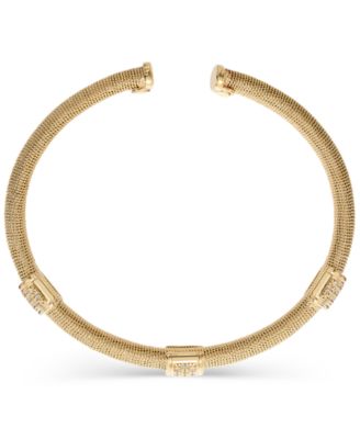 Macy's Diamond Station Cuff Bangle Bracelet (1/3 Ct. T.w.) In 14k Gold ...