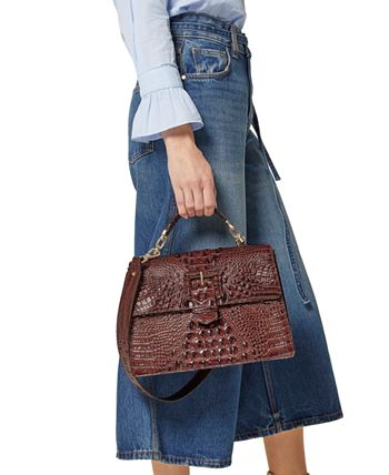 Hallie Leather Pocket Crossbody Bag, Brown