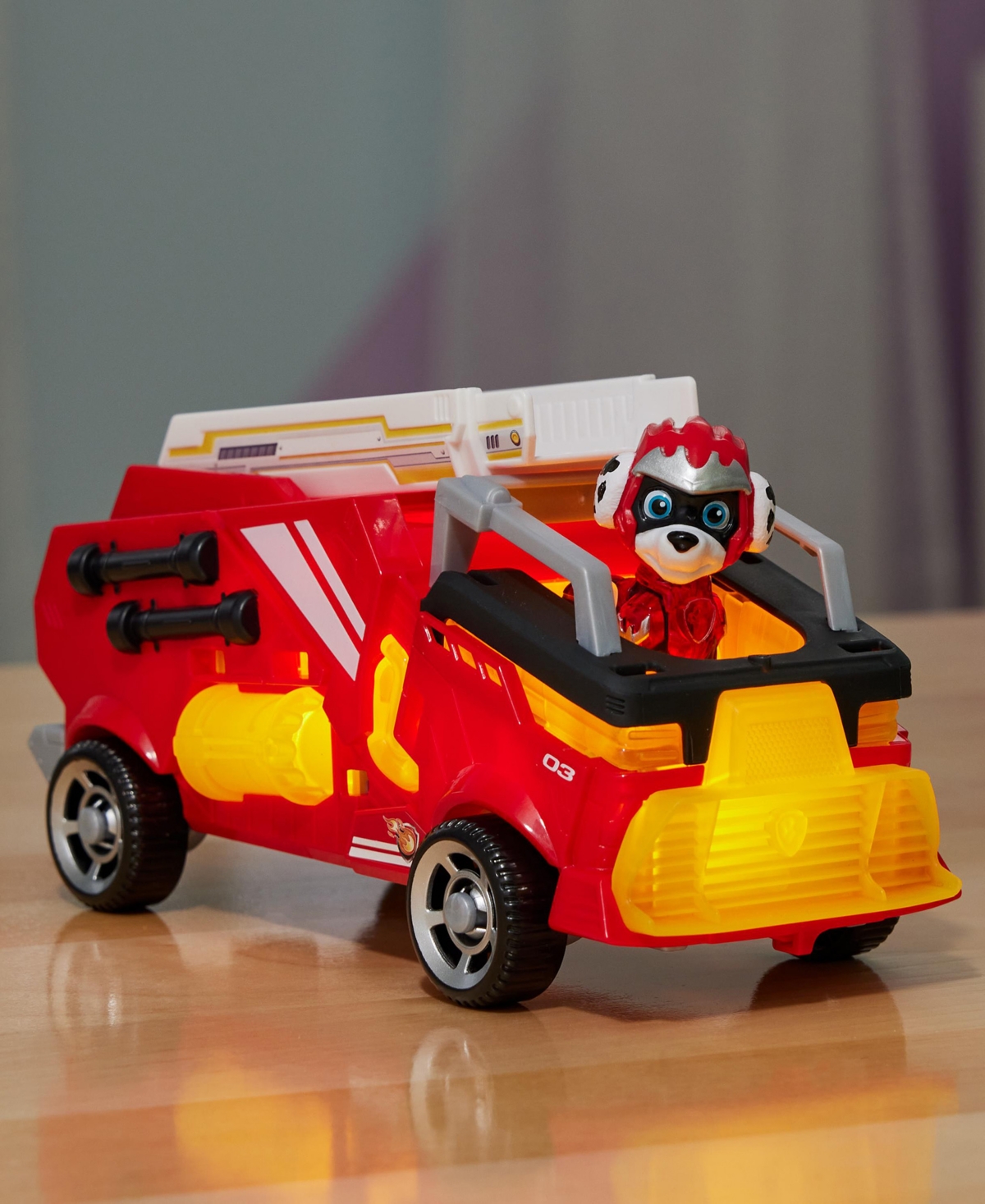Paw Patrol - The Mighty Movie, Firetruck Toy With Marshall Mighty Pups Action Figure In No Color