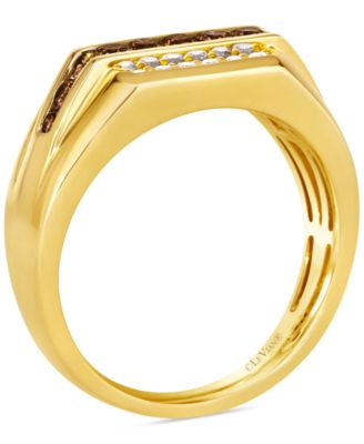 Men's Chocolate Diamond & Nude Diamond Three Row Ring (5/8 ct. t.w.) in 14k Gold