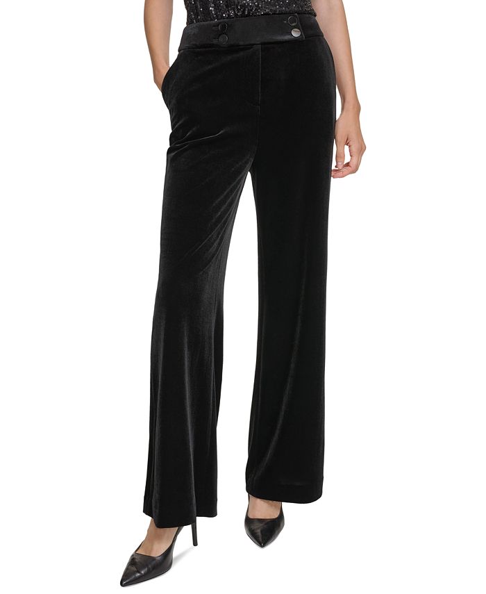Calvin Klein Velour Pants Women's Plus Size 3X Black Pull On