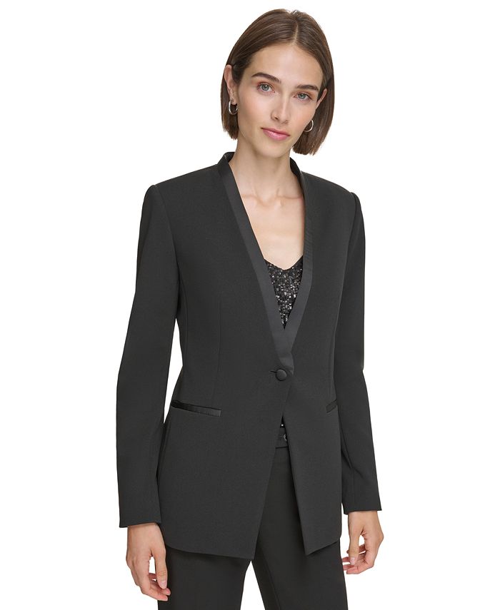 Calvin Klein Women's One-Button Tuxedo Jacket - Macy's